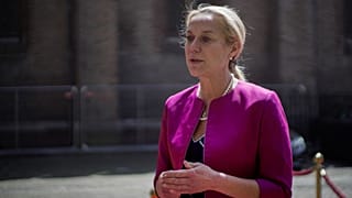 Foreign Minister Sigrid Kaag answers questions of journalists in The Hague