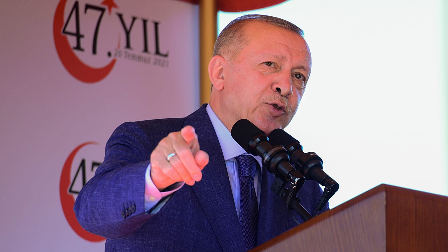 Recep Tayyip Erdogan török elnök 2021. július 20-án