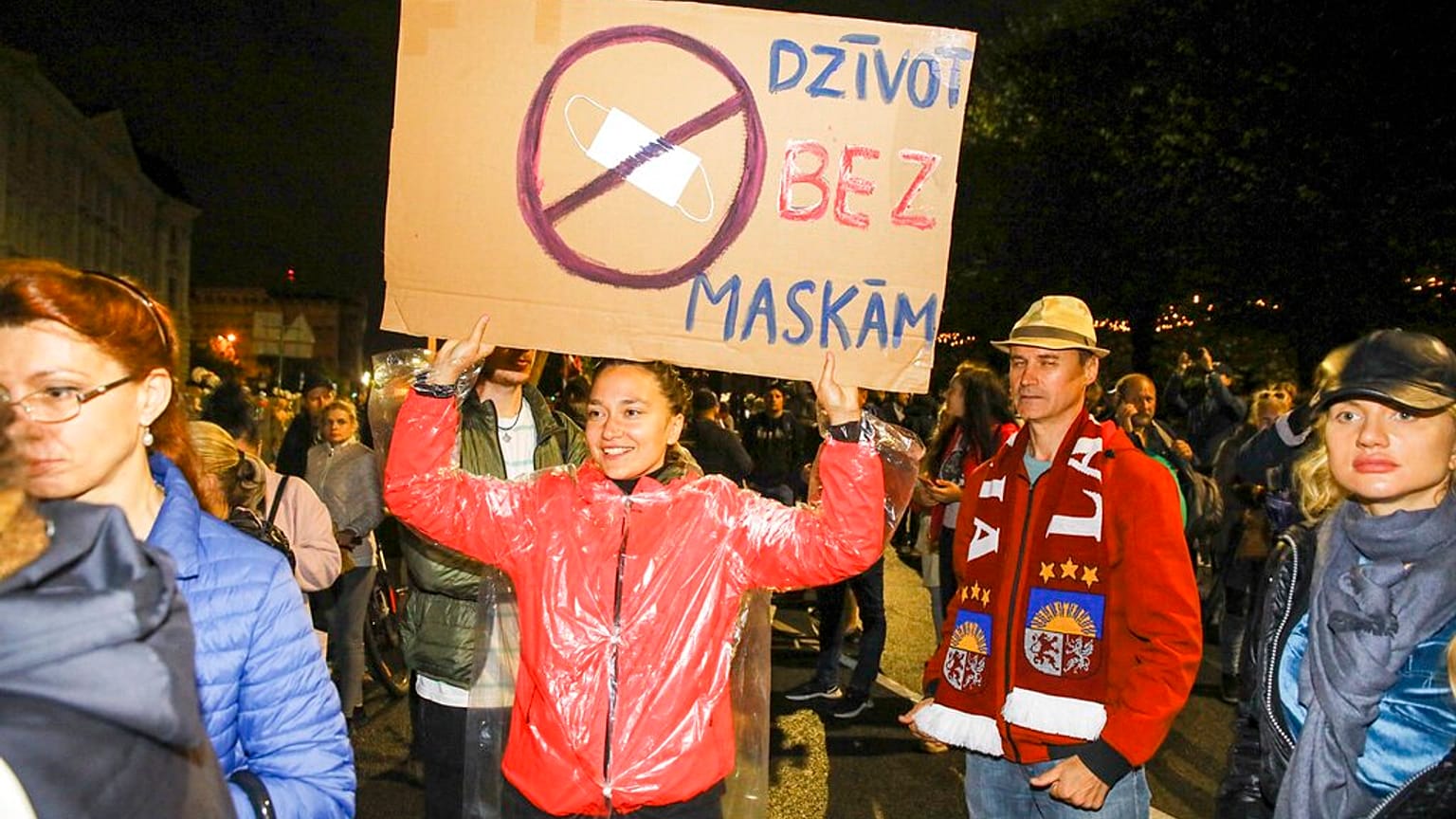 Some thousands of people took to the streets of Latvia's capital, Riga late Wednesday to protest mandatory Covid-19 vaccinations for staff in education and some other sectors.