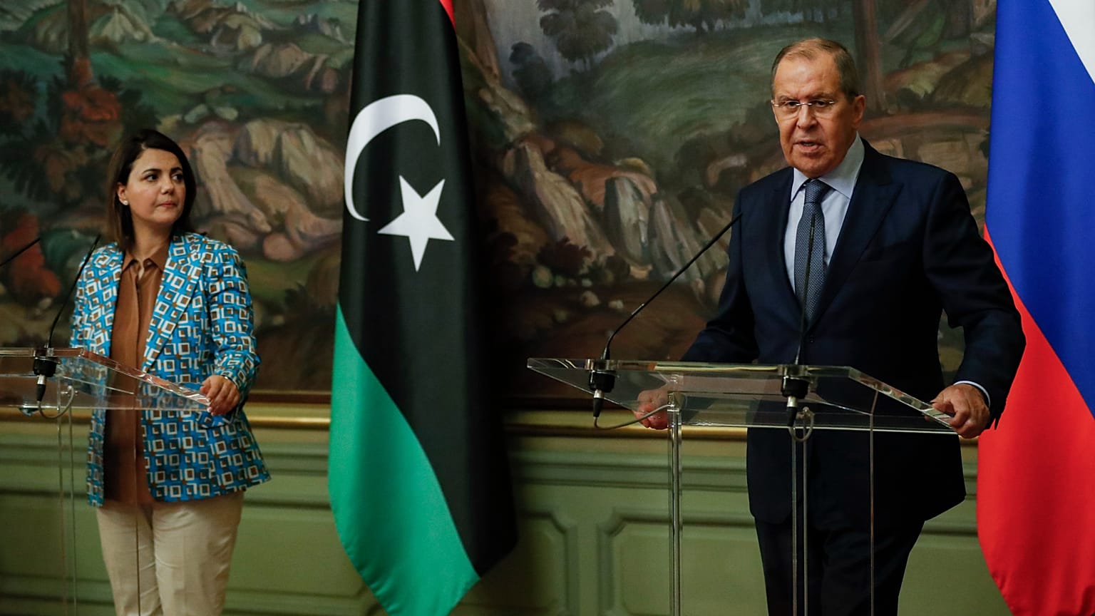 Libya Dışişleri Bakanı Necla el Menguş, Rusya Dışişleri Bakanı Sergey Lavrov