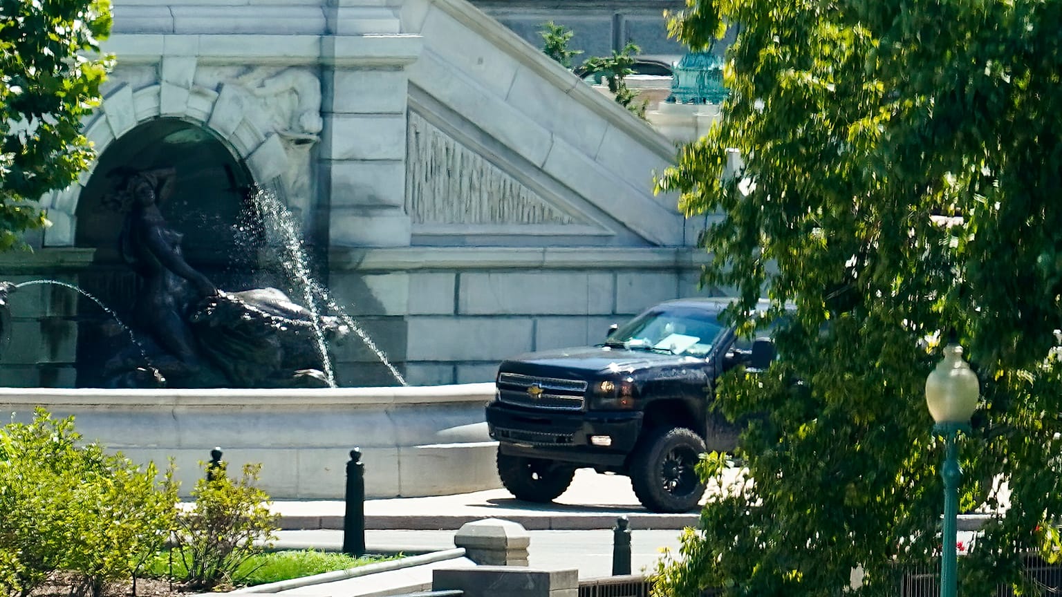The suspicious vehicle was parked outside the Library of Congress on Capitol Hill.