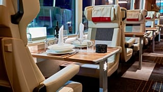 The Glacier Express travels through the Swiss Alps in style.