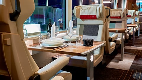 The Glacier Express travels through the Swiss Alps in style.