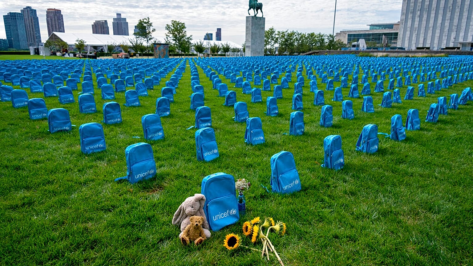 Archives : campagne de l'Unicef en faveur des droits des enfants, New York (USA), le 08/09/2019