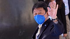Japan' Foreign Minister Toshimitsu Motegi arrives in Matera, Italy, for a G20 foreign affairs ministers' meeting