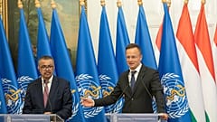 Tedrosz Adhanom Gebrejeszusz és Szijjártó Péter közös sajtótájékoztatója Budapesten