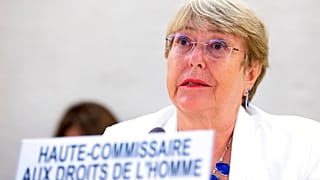 La alta comisionada de la ONU para los derechos dumanos, Michelle Bachelet, interviene en una sesión especial del Consejo de Derechos Humanos sobre la situación en Afganistán
