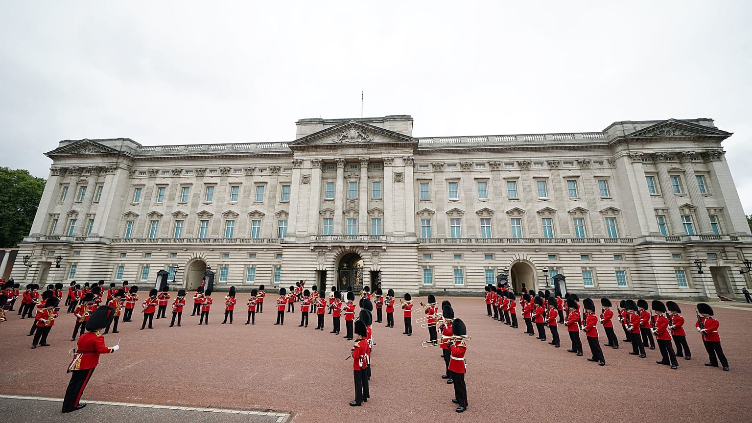 The Changing of the Guard ceremony takes place four times a week.