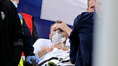 Eriksen nach seinem Zusammenbruch im Juni 2021