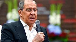 وزير الخارجية الروسي سيرغي لافروف خلال اجتماع مع أعضاء حزب روسيا الموحدة مع الرئيس الروسي فلاديمير بوتين في موسكو، روسيا، الأحد 22 أغسطس 2021.