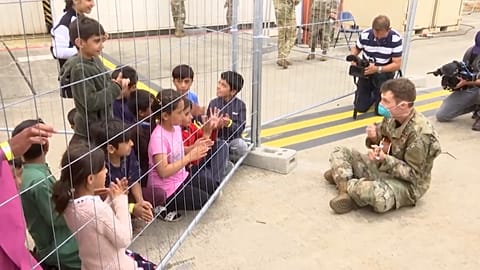 Une base américaine en Allemagne a été transformée en centre d'accueil pour les Aghans.