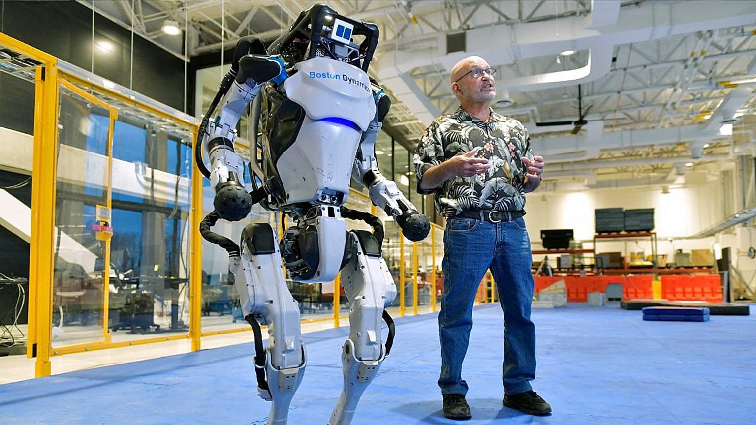 El robot humanoide Atlas de Boston Dynamics durante una presentación
