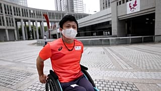 Image of Paralympic canoeist, Masaaki Suwa in Tokyo.