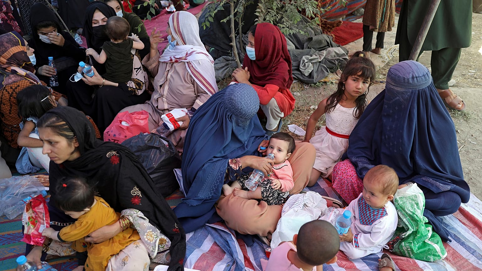 Binnenflüchtlinge in einem Park in Kabul, Foto vom 9. August