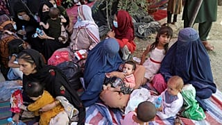 Binnenflüchtlinge in einem Park in Kabul, Foto vom 9. August