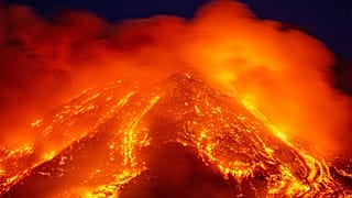 Mount Etna erupting