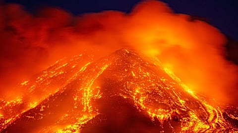 Mount Etna erupting