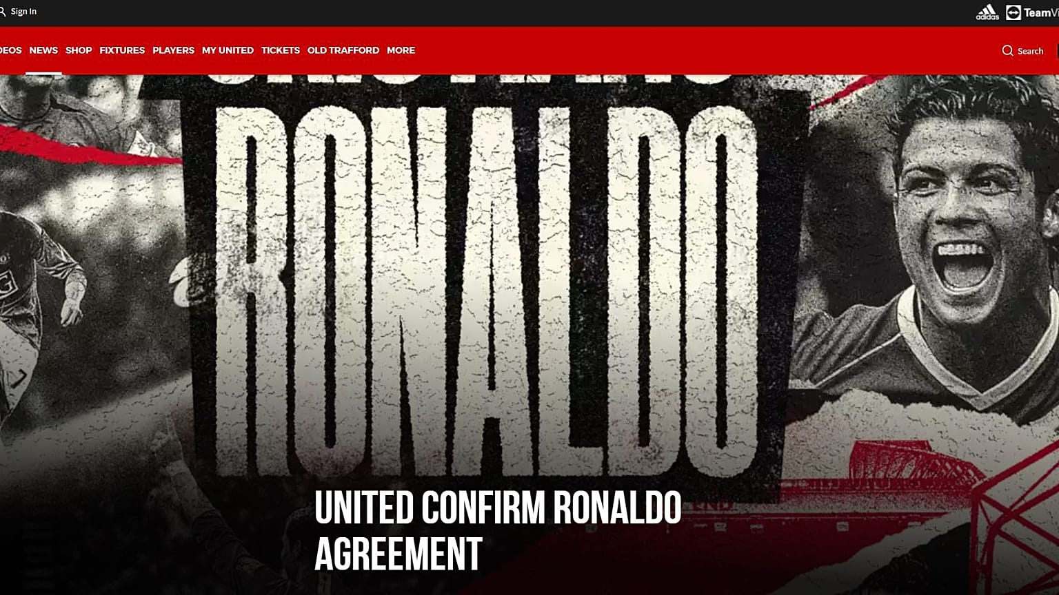 Anuncio  del Manchester United del fichaje
