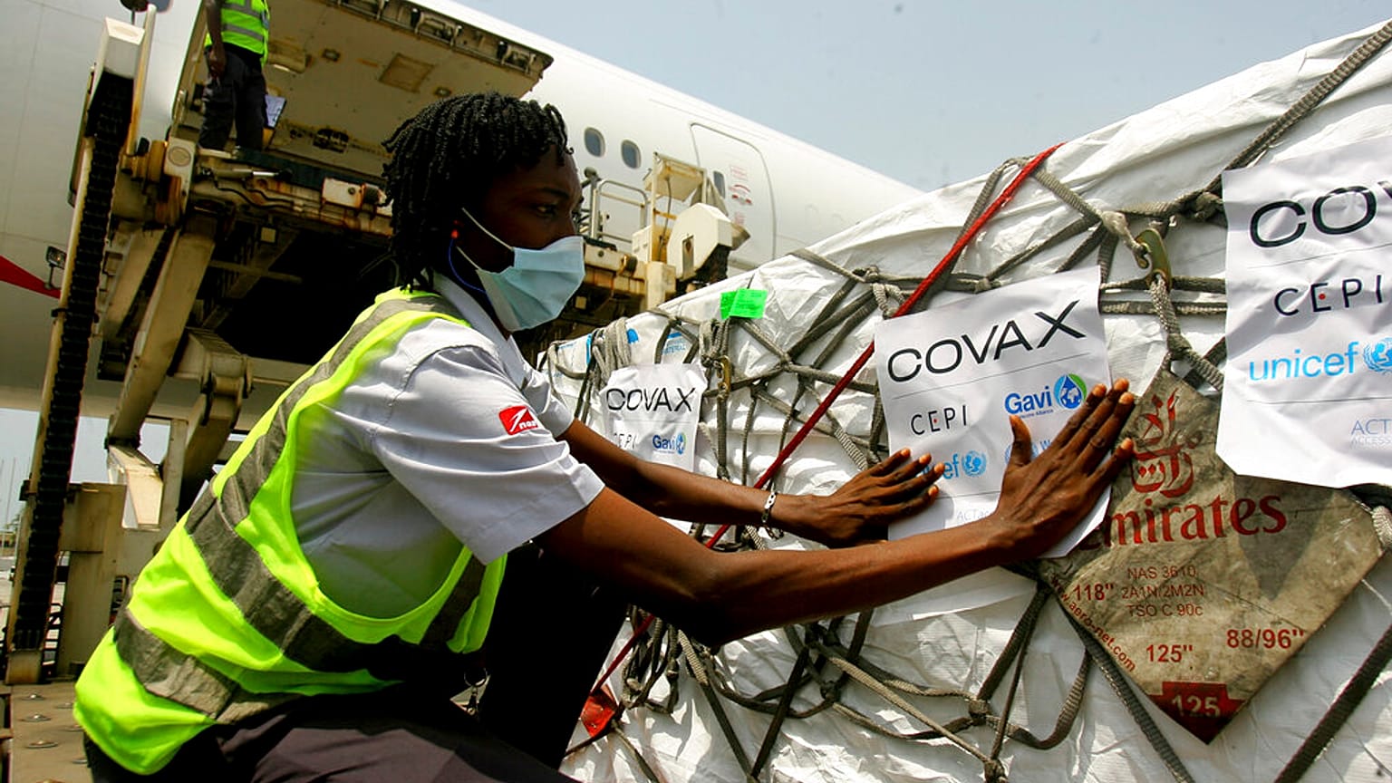  COVID-19 vaccines distributed by the COVAX global initiative arrives in Abidjan, Ivory Coast