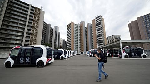 The e-palette autonomous pods were used to transpirt athletes and staff during the games prior to suspension of service