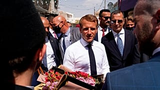 الرئيس الفرنسي إيمانويل ماكرون في الموصل العراقية