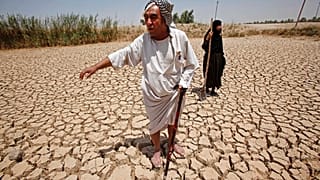 Türkiye'den doğan Fırat Nehri, Suriye'den geçip Irak'a dökülüyor. 2009'da yaşanan kuraklıkta Iraklı çiftçiler büyük zarar görmüştü (Fotoğraf: Bağdat-Irak)
