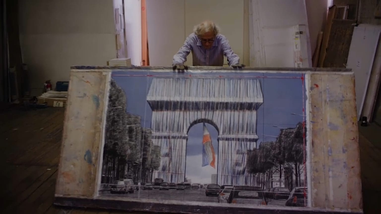 "CHRISTO IN HIS STUDIO, 2019"