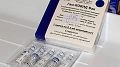 Vials of the Sputnik V COVID-19 vaccine in Zilina.