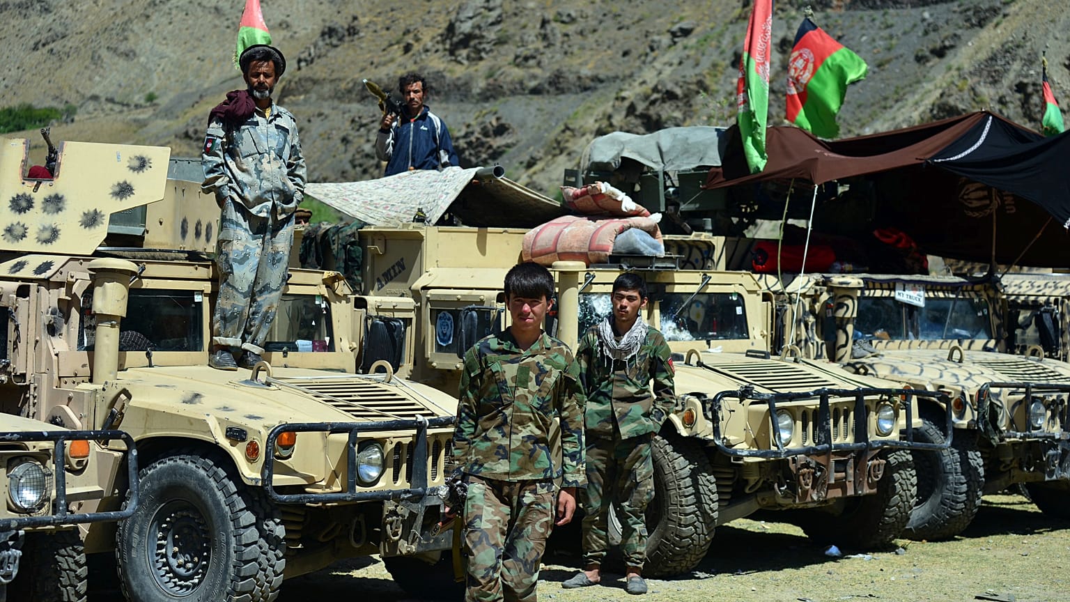 Afganistan'ın Pencşir vilayetinde konuşlu Taliban karşıtı direniş güçleri