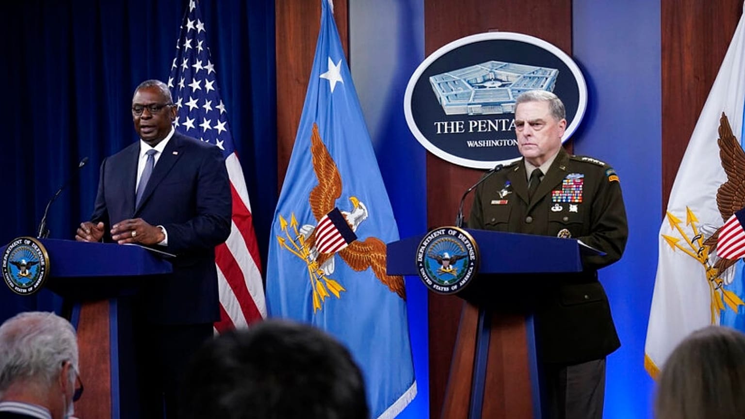 Secretary of Defense Lloyd Austin, and Joint Chiefs of Staff Gen. Mark Milley