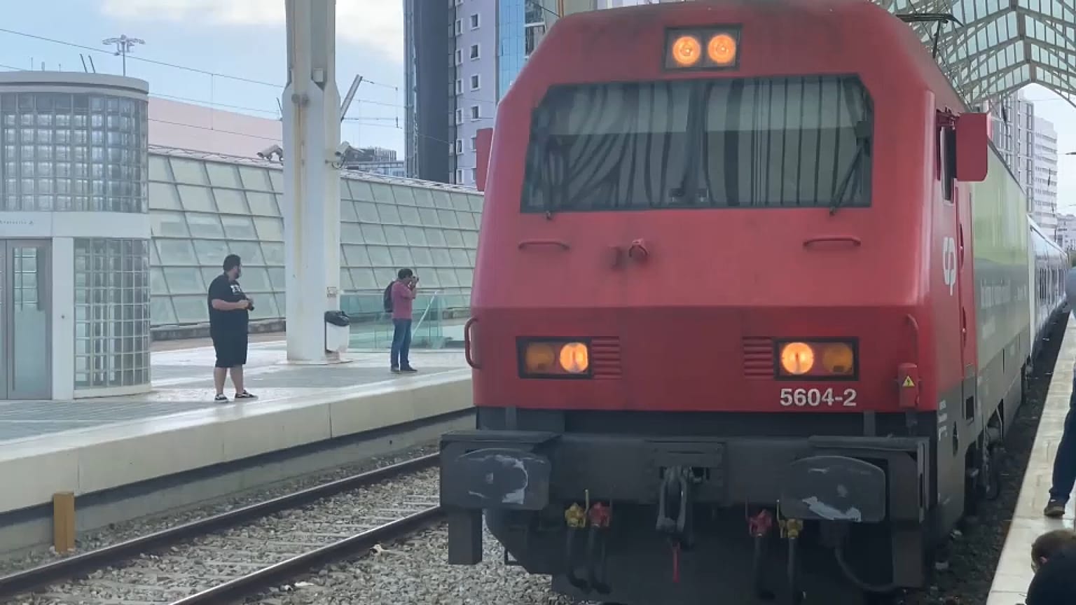 El tren del programa europeo Connecting Europe Express llegando a Lisboa, este jueves 2 de septiembre de 2021. 