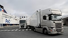 Lorries heading to Britain in the first ferry after Brexit, arrive Friday Jan.1, 2021