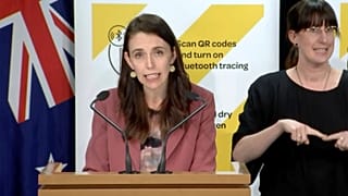 Jacinda Ardern új-zélandi miniszterelnök Wellingtonban 2021. augusztus 17-én