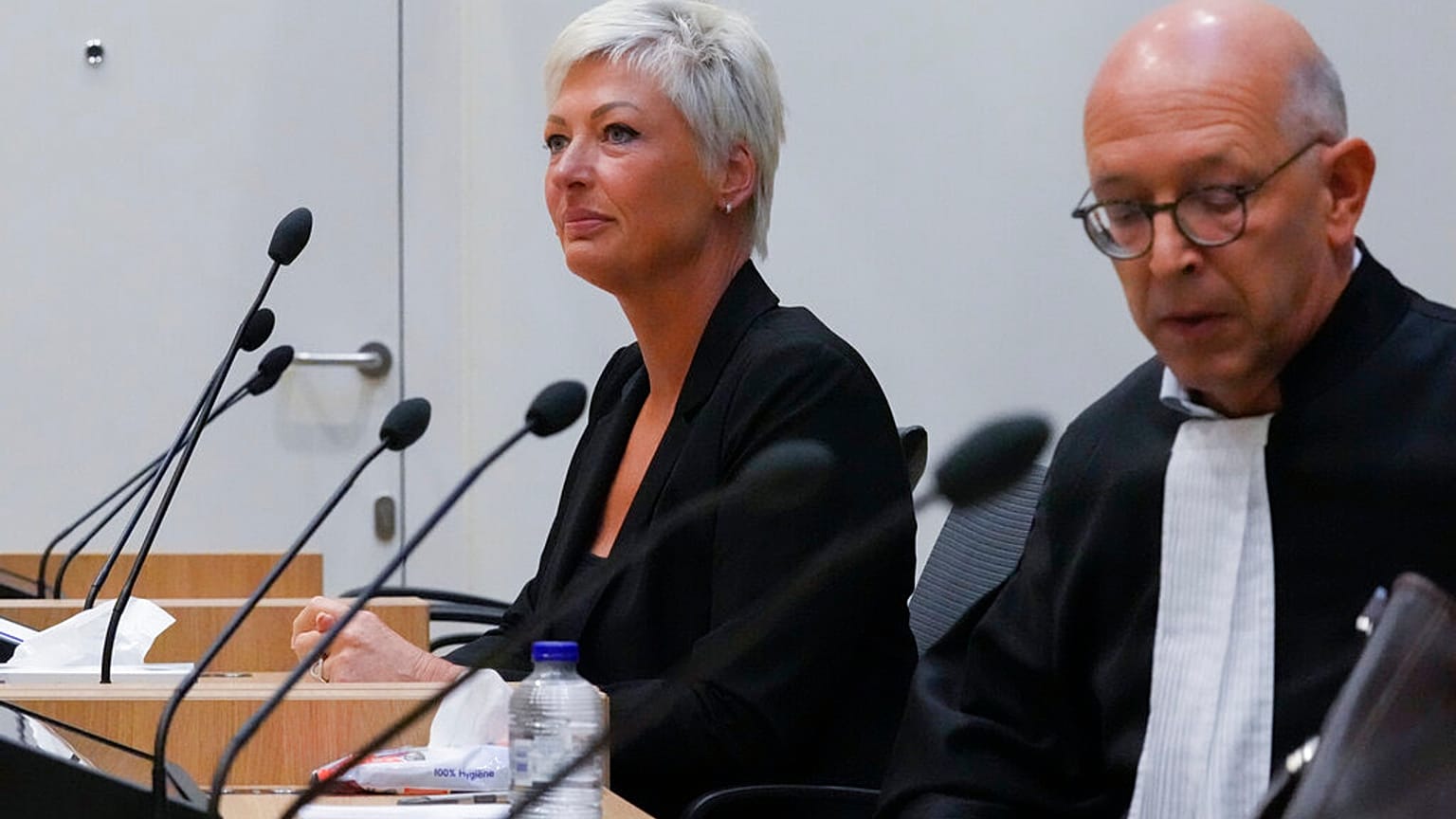 Ria van der Steen, who lost her father and stepmother in the MH17 crash, prepares to give testimony in court