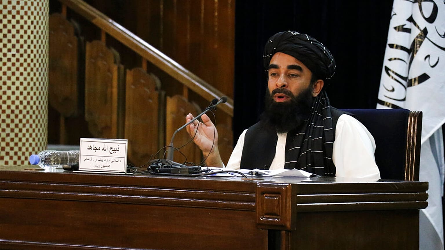 Le porte-parole en chef des talibans Zabihullah Mujahid, Kaboul, Afghanistan, 6 septembre 2021 