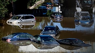 Cars underwater in New York after the flooding caused by Hurricane Ida.