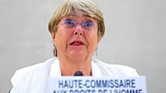 U.N. High Commissioner for Human Rights Michelle Bachelet addresses a Human Rights Council special session on the situation in Afghanistan. Aug 24, 2021