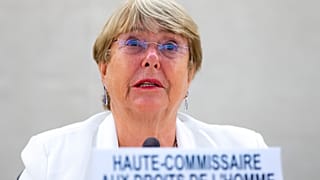 U.N. High Commissioner for Human Rights Michelle Bachelet addresses a Human Rights Council special session on the situation in Afghanistan. Aug 24, 2021