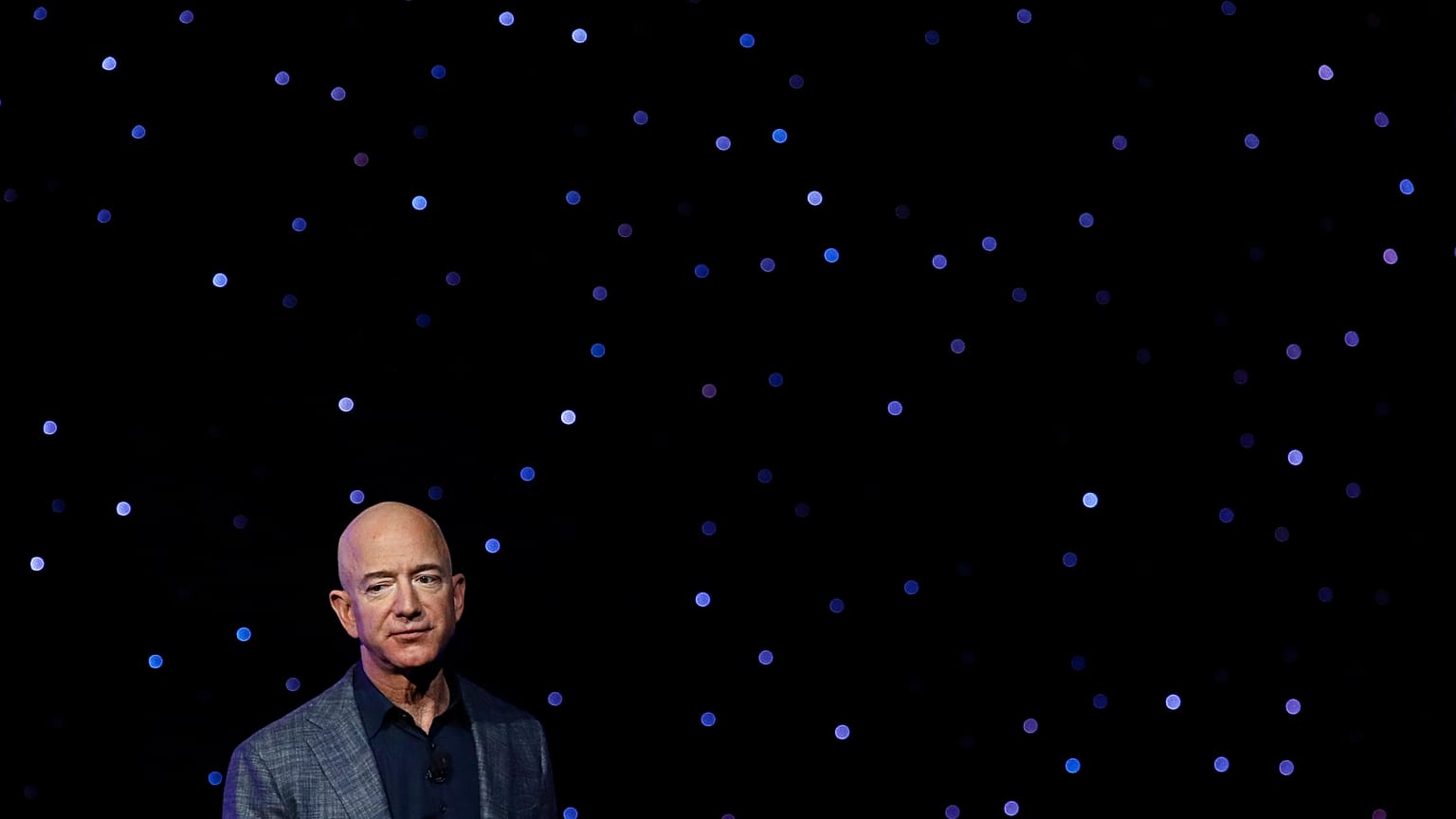 Jeff Bezos speaks at an event to unveil Blue Origin's Blue Moon lunar lander, Thursday, May 9, 2019