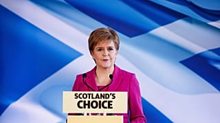 Archív felvétel: Nicola Sturgeon, a Skót Nemzeti Párt vezetője edinburghi sajtóértekezleten