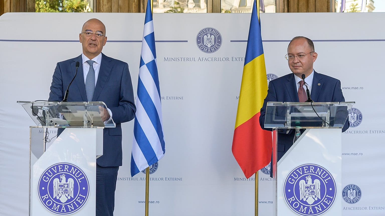Συνάντηση ΥΠΕΞ Ν. Δένδια με τον Ρουμάνο ομόλογό του B. Aurescu