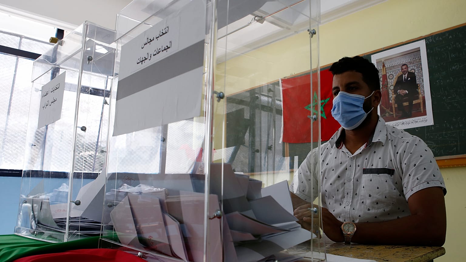 Un bureau de vote à Casablanca au Maroc, le 8 septembre 2021