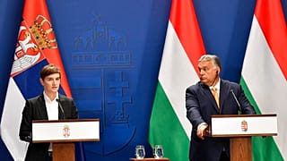 Serbian Prime Minister Ana Brnabic and her Hungarian counterpart Viktor Orban following the 6th Hungarian-Serbian government summit in Budapest