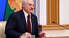 Belarusian President Alexander Lukashenko speaks during an annual press conference in Minsk.