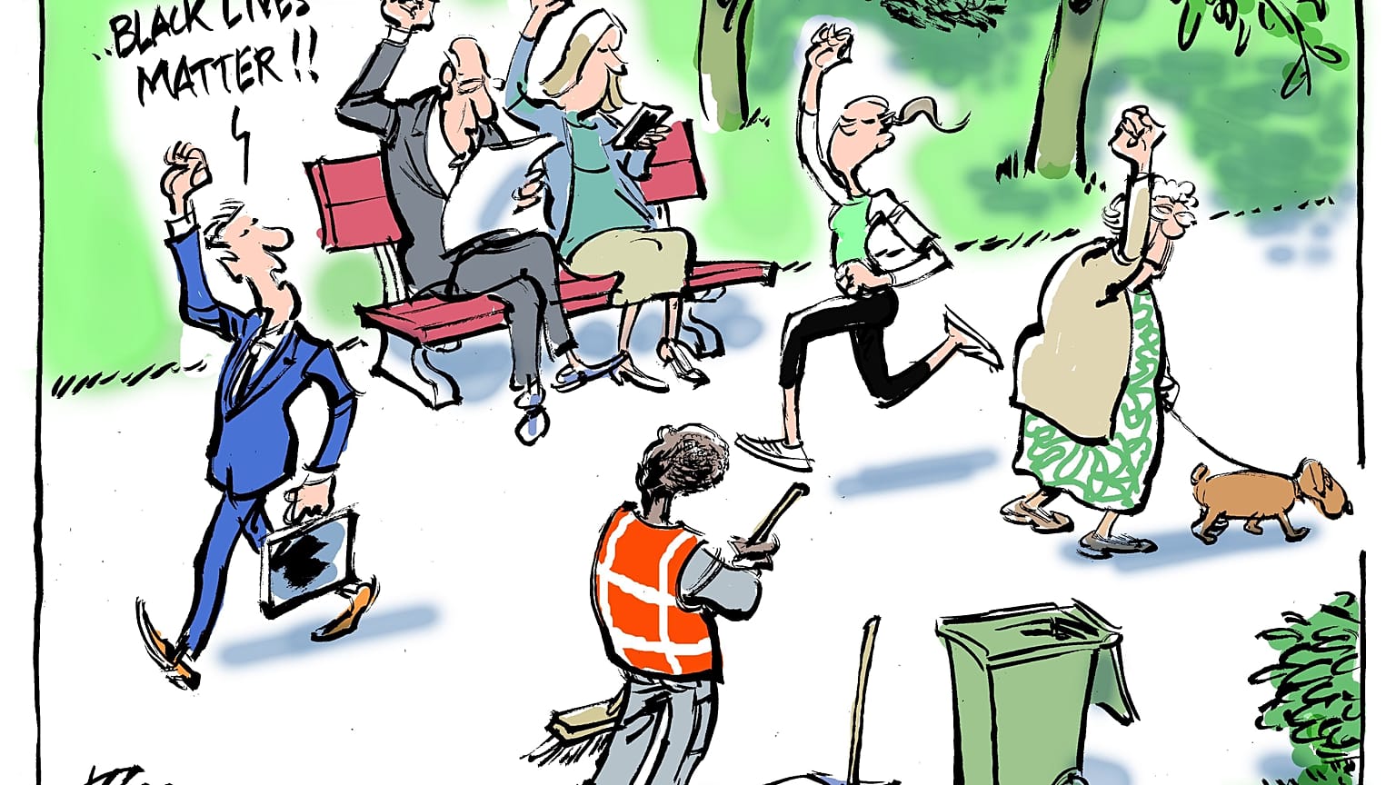 "Black Lives Matter" by Tom Janssen wins the 2021 cartoon prize