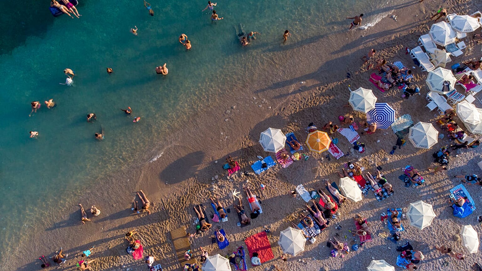 Strand in Dubrovnik, Kroatien, 13.08.2021