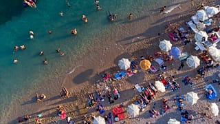 Strand in Dubrovnik, Kroatien, 13.08.2021