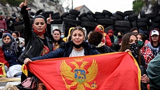 Protestierende in Montenegro