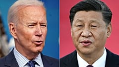 ABD Başkanı Joe Biden ve Çinli mevkidaşı Şi Cinping (sağda)