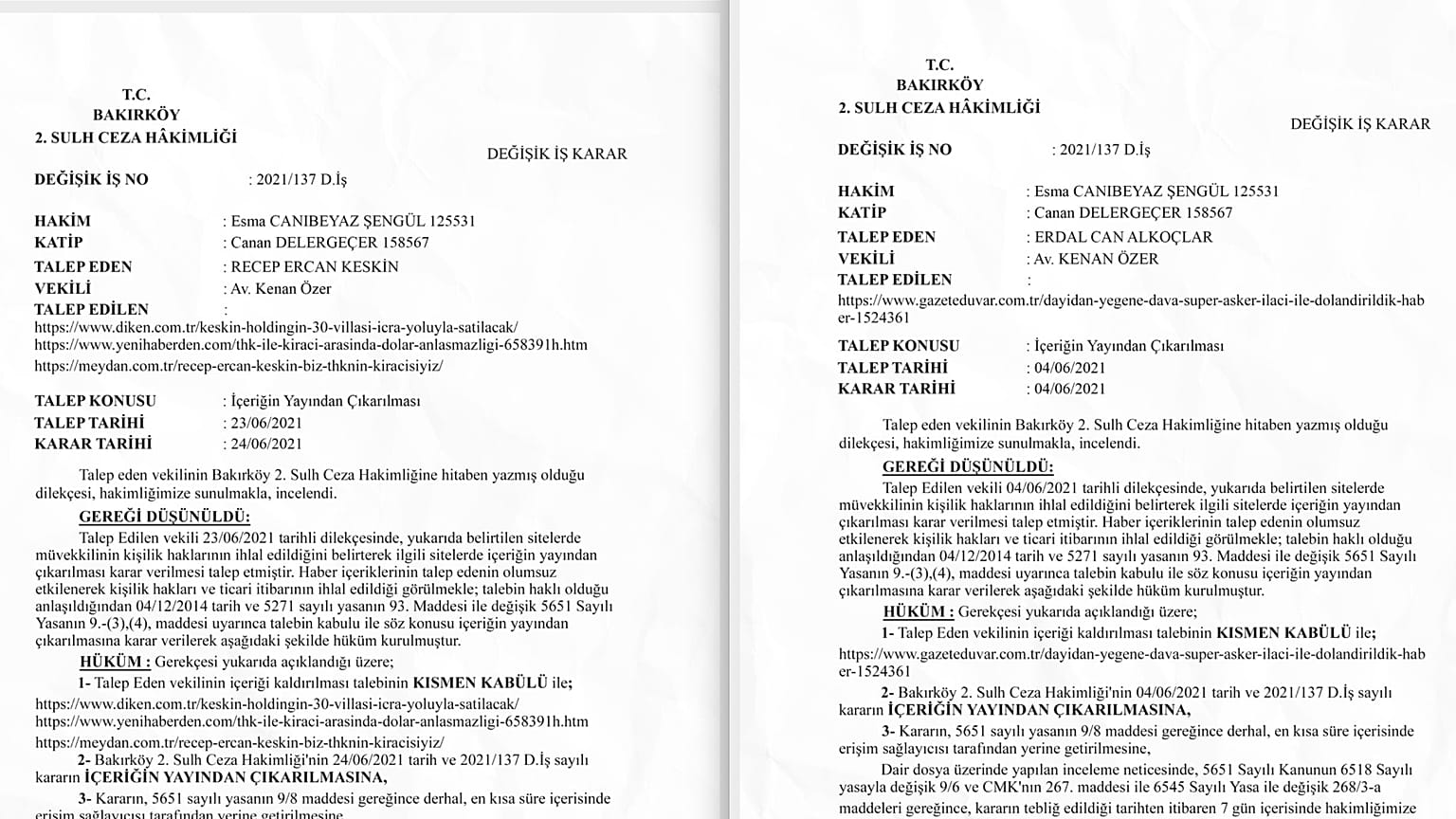 Sahte erişim engeli kararlarıyla bazı haberlerin yayından kaldırılmaya çalışıldığı ortaya çıktı